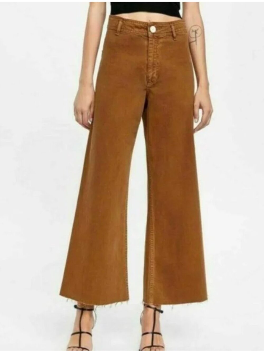Zara Woman Premium Marine Straight Jeans - Size XS/ 2 - Brown/Tan/Burnt Orange